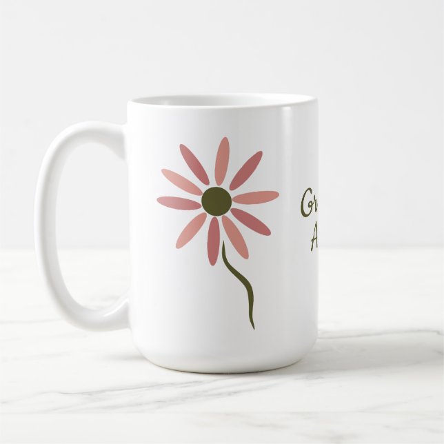 Funky Flora - stiliserad abstrakt blomma Uppdatera Kaffemugg (Vänster)