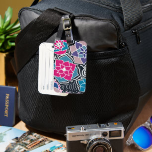 Funky Flowers Luggage Tag Bagagebricka