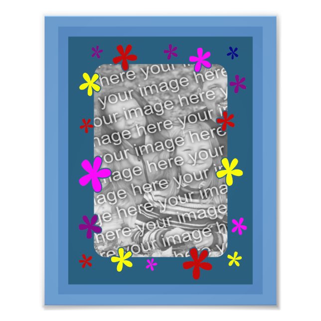 Funky Flowers Ram din fotomall Fototryck (Framsidan)