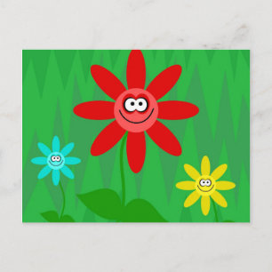 Funky Flowers Vykort