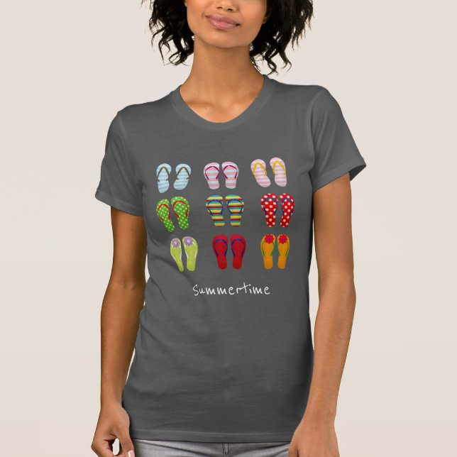Funky footwear färglös sommartid flinflip flops t shirt (Framsida)