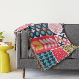 Funky för färgstark geometrisk mittpunkt filt