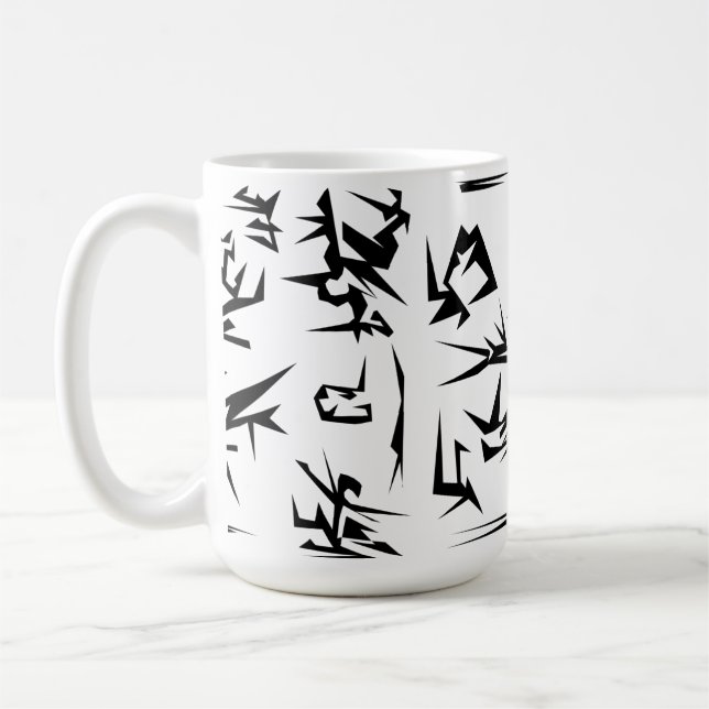 Funky för svartvit Abstrakt Kaffemugg (Vänster)