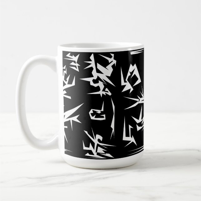 Funky för svartvit Abstrakt Kaffemugg (Vänster)