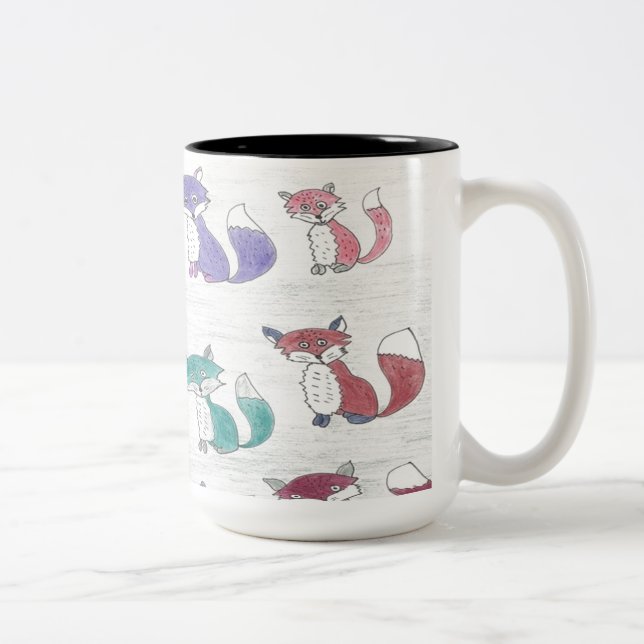 Funky Foxes Mönster Två-Tonad Mugg (Höger)