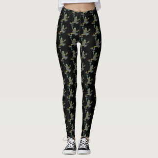Funky Fractal klättring Träd Frog Mönster Leggings