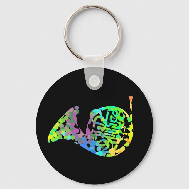 Funky Fransk Horn T-Shirt Dekorativ kudde Magnet Nyckelring (Framsida)