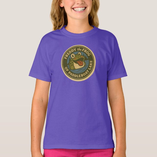 Funky Freddy Frog of Paddleboat Lake Kids Tee (Framsida)
