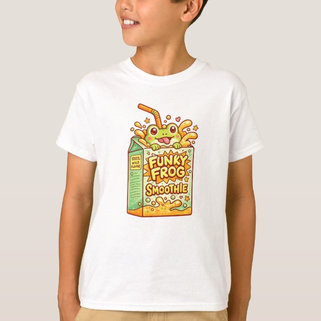 Funky Frog Smoothie Kids T-Shirt (Framsida)