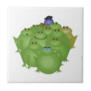 Funky Frogs Ceramic Tile Kakelplatta