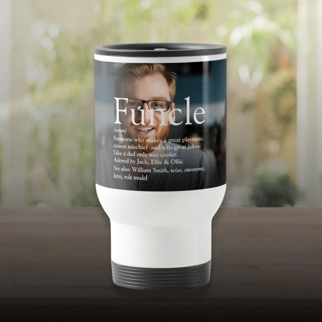 Funky Fun Farbror Modernt Foto Resemugg (Funcle Cool Fun Uncle Modern Photo Travel Mug)
