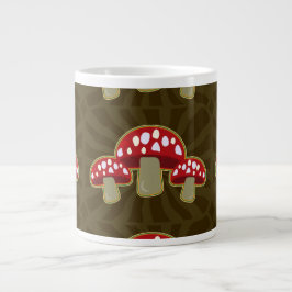 Funky Fungi 70-talets Retro Mushroom-Roligt Jumbo Mugg