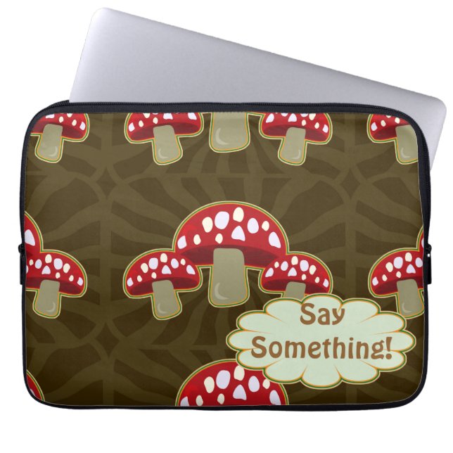 Funky Fungi Mushroom Mönster Laptop Sleeve (Framsidan)