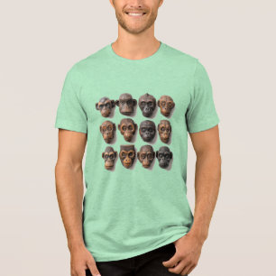 Funky Funky Ape Wooden Monkey Gorills Ansikte T Shirt