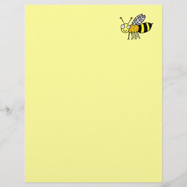 Funky Gårdhonungsbin Återvunnen Letterhead Papper (Framsida)