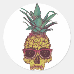 Funky Geek Coola Pineapple Punk Runt Klistermärke