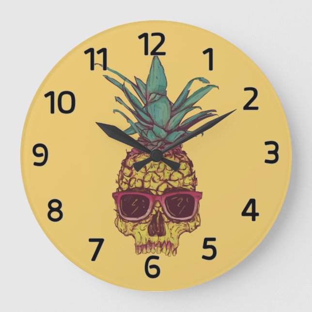 Funky Geek Coola Pineapple Punk Stor Klocka (Framsida)