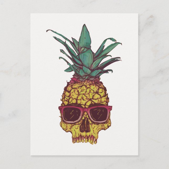 Funky Geek Coola Pineapple Punk Vykort (Framsida)