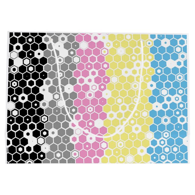 Funky Geometrisk Modern Abstrakt Polygender Pride  (Baksidan)
