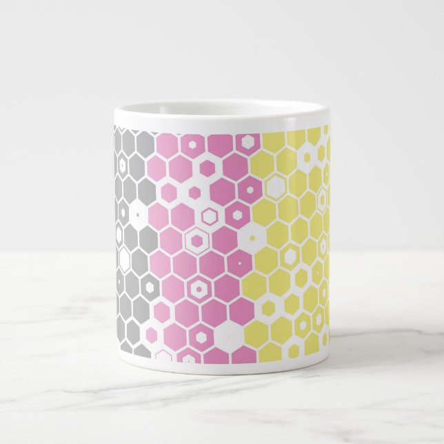 Funky Geometrisk Modern Abstrakt Polygender Pride  Jumbo Mugg (Framsidan)