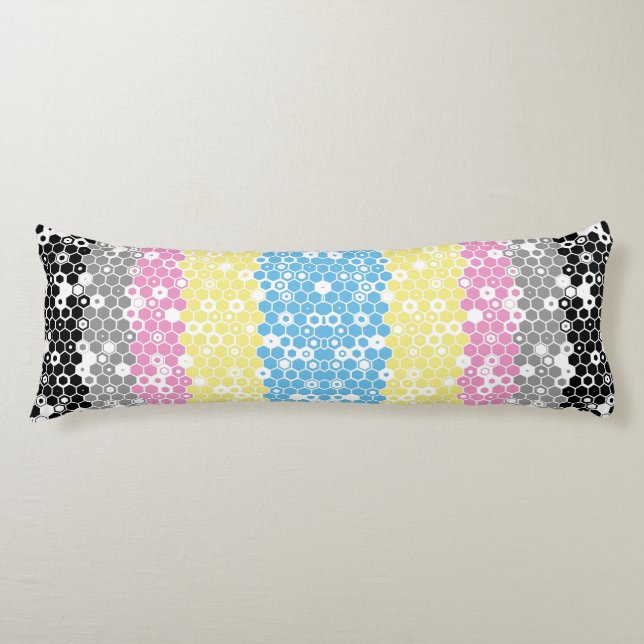 Funky Geometrisk Modern Abstrakt Polygender Pride  Kroppskudde (Framsidan)