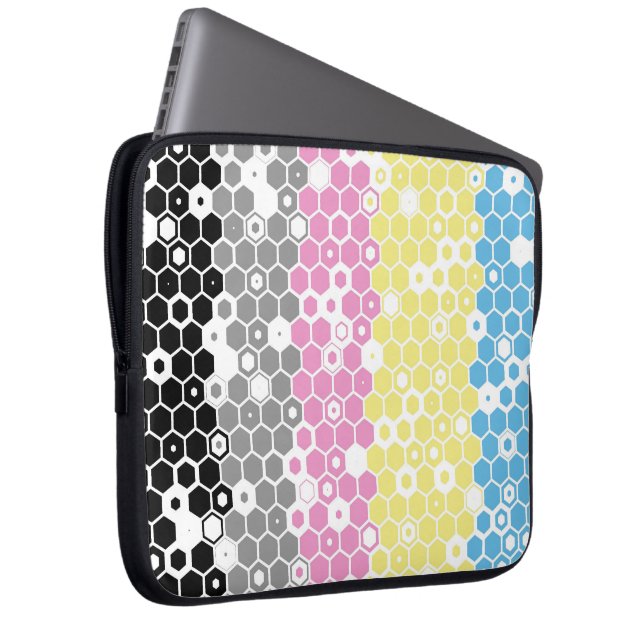 Funky Geometrisk Modern Abstrakt Polygender Pride  Laptop Fodral (Framsidan Höger)