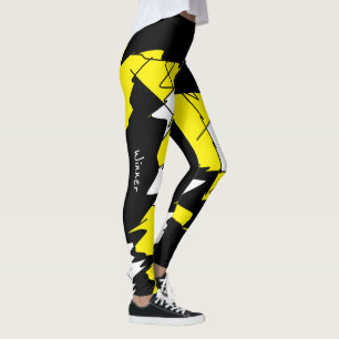 Funky Geometry Abstrakt Art Sport Vinnare Leggings