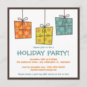 Funky ger Retro Helgdag Grab Bag Party Inbjudan
