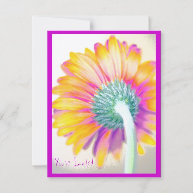 Funky Gerbera Inbjudningar (Framsida)