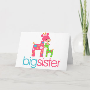 Funky Giraffe Big Sister Tshirt Kort