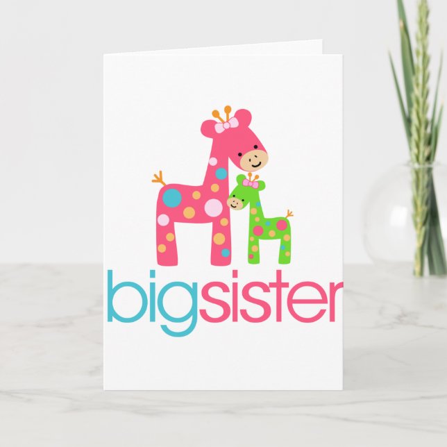 Funky Giraffe Big Sister Tshirt Kort (Framsida)