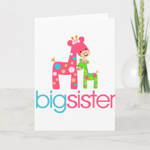 Funky Giraffe Big Sister Tshirt Kort