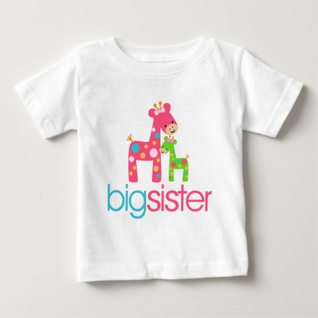 Funky Giraffe Big Sister Tshirt Tröja (Framsida)
