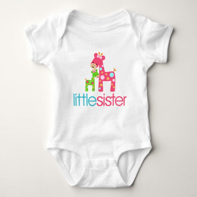 Funky Giraffe Little Sister Tshirt T Shirt (Framsida)