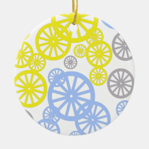 Funky Glad Hjul Cirkel Mönster Produkt Julgransprydnad Keramik