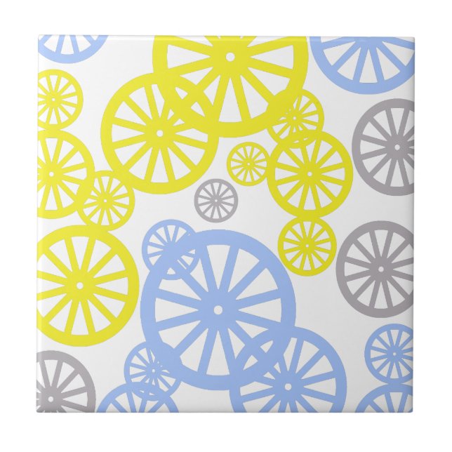 Funky Glad Hjul Cirkel Mönster Produkt Kakelplatta (Framsidan)