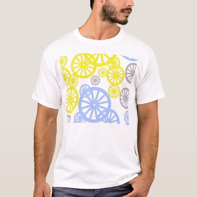 Funky Glad Hjul Cirkel Mönster Produkt T Shirt (Framsida)