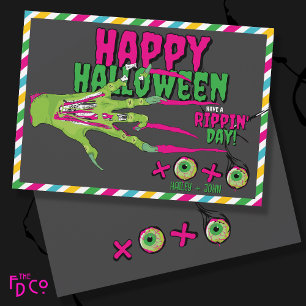 Funky Gott Halloween Skräckigt Sött Zombie XOXO! Julkort