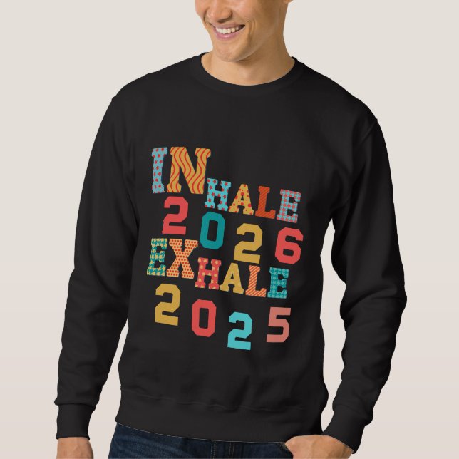 Funky gott nytt år lång ärmad tröja (Framsida)
