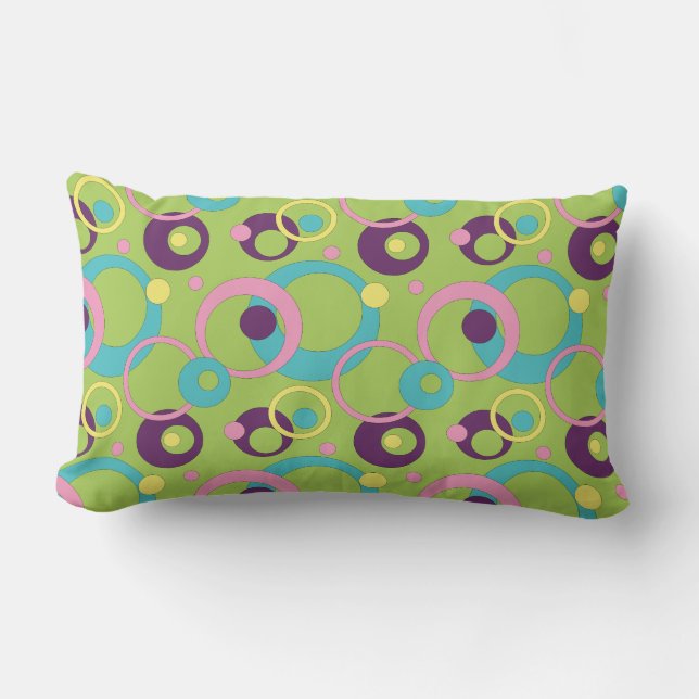Funky Green Circles Kudde (Framsida)