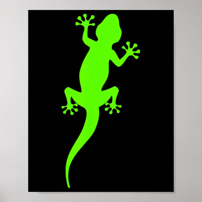 Funky Green Klättrande Gecko  Poster (Framsidan)