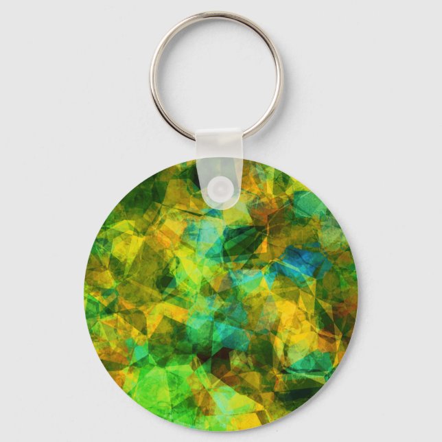 Funky Greens Modern Abstrakt Design Nyckelring (Framsida)