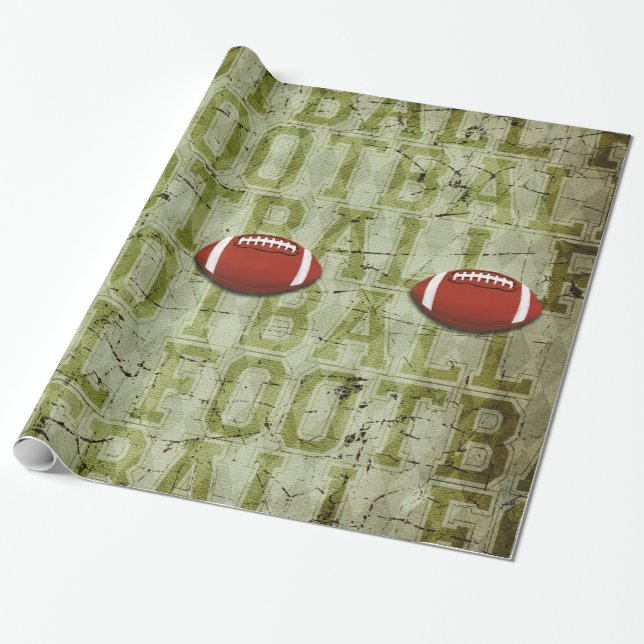 Funky grön grunge fotboll presentpapper (Utrullad)