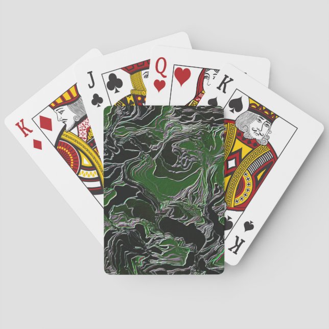 Funky Grön Kamouflage Casinokort (Baksidan)