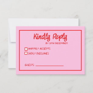 Funky Grön Rosa Röd Klotter RSVP OSA Kort