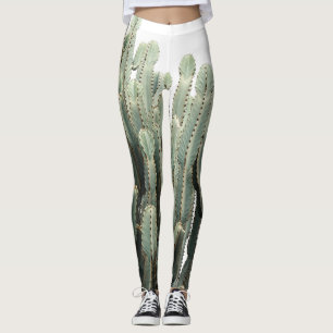 Funky grön saftig växt tryck leggings