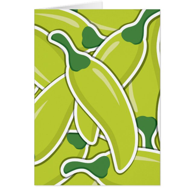 Funky grönt chilipeppar hälsningskort (Framsidan)