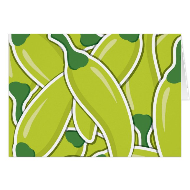 Funky grönt chilipeppar hälsningskort (Framsidan Horizontal)