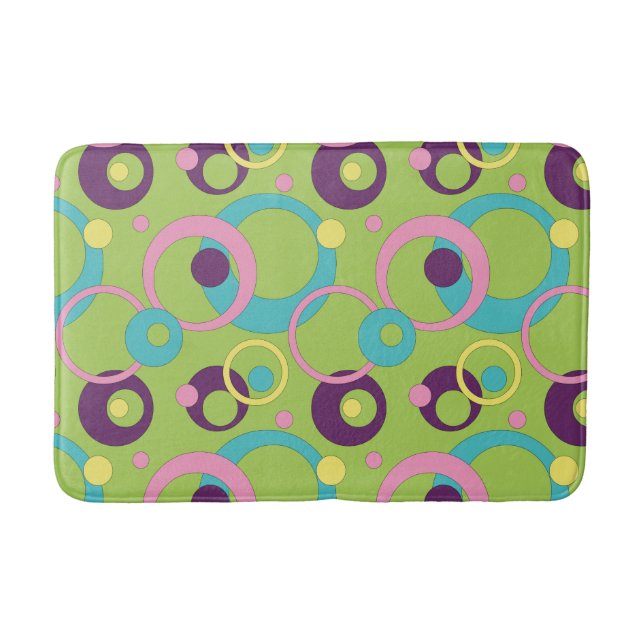 Funky Grönt Circles Bath Mat Badrumsmatta (Framsidan)