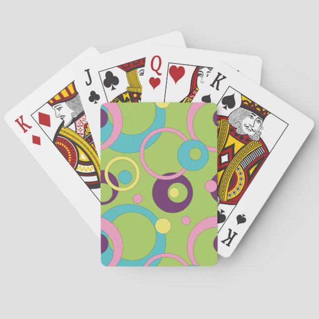 Funky Grönt Circles Classic Play Cards Kortlek (Baksidan)